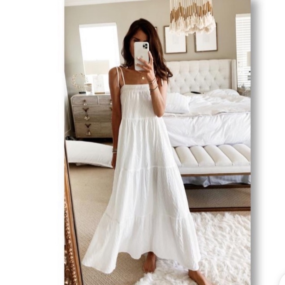 Express Tie- Shoulder Tiered Dress